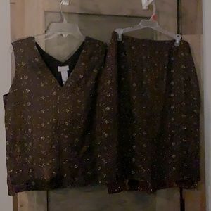 Liz Claiborne Brown Design Top/Skirt